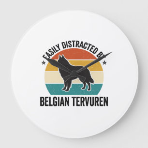 Relógio Grande Camisa de amante de cão vintage Belgian Tervuren D