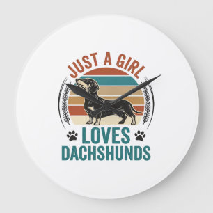 Relógio Grande Camisa de Amante de Dachshund Gráfico de Cachorro 