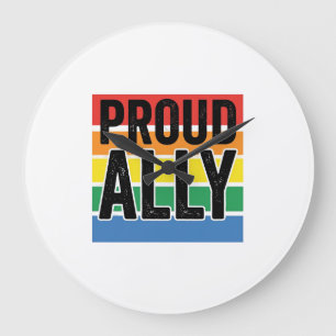 Relógio Grande Camisa de Apoio ao Orgulho Vintage Proud Ally Desi