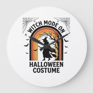 Relógio Grande Camisa de Bruxa de Halloween Fantasia Divertida Gr