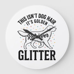 Relógio Grande Camisa de Cabelo de Cachorro Vintage Glitter Retri