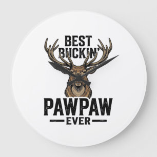 Relógio Grande Camisa de Caça ao Veado Vintage Best Buckin Pawpaw