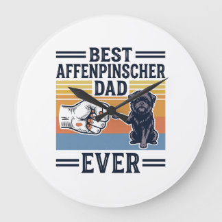 Relógio Grande Camisa de Cachorro Vintage Melhor Pai Affenpinsche