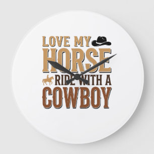 Relógio Grande Camisa de Citação de Cavalo e Cowboy Western Vinta