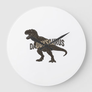 Relógio Grande Camisa de desenho de gravura vintage de dinossauro