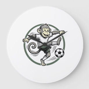 Relógio Grande Camisa de Desenho de Jogador de Futebol Macaco Vin