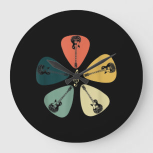 Relógio Grande Camisa De Escolta De Guitarra. Estilo Retroativo,