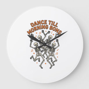Relógio Grande Camisa de Esqueleto Dançante Vintage Dança Óssea E
