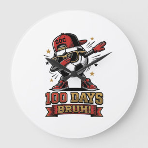Relógio Grande Camisa de futebol com design de dabbing de 100 dia