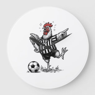 Relógio Grande Camisa de Galinha Engraçada de Futebol Gravura Vin