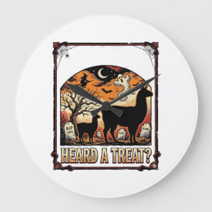 Relógio Grande Camisa de Llama de Halloween Arte de Cemitério de 