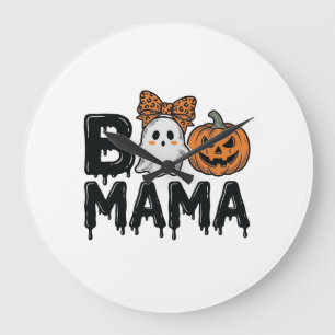 Relógio Grande Camisa de Mãe Fantasma de Halloween Abóbora Boo Ma