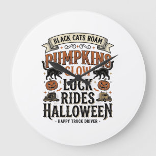 Relógio Grande Camisa de Motorista de Caminhão de Halloween com G