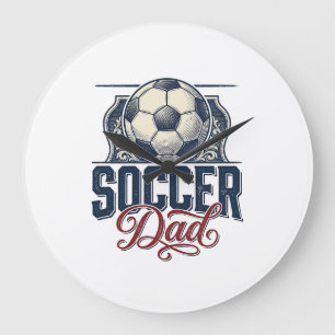 Relógio Grande Camisa de Pai de Futebol Vintage Design_1