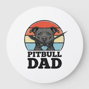 Relógio Grande Camisa de Pai do Pitbull Design de Camisa de Amant