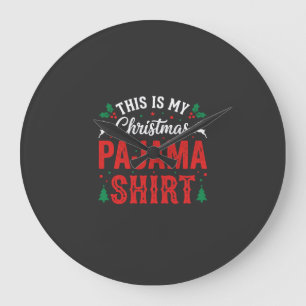 Relógio Grande Camisa de Pijama de Natal Festa Divertida