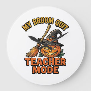 Relógio Grande Camisa de professor de Halloween desenho engraçado
