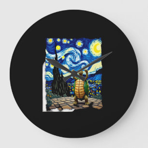 Relógio Grande Camisa de Tartaruga Artística Tartaruga Noite Est