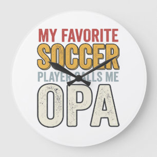 Relógio Grande Camisa de Tipografia Vintage de Futebol Opa_1