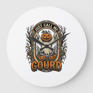 Relógio Grande Camisa engraçada de abóbora Gravura vintage Hallow