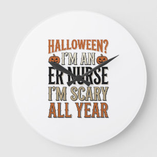 Relógio Grande Camisa engraçada de enfermeira de PS Halloween ass