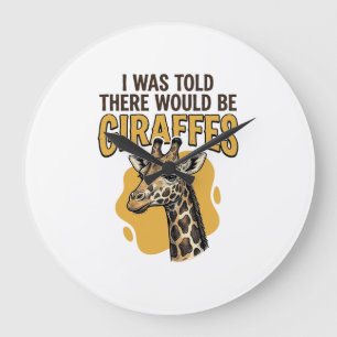 Relógio Grande Camisa engraçada de girafa com desenho vintage_1