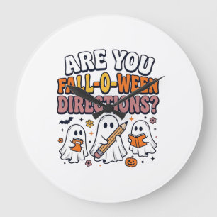 Relógio Grande Camisa engraçada de outono de Halloween Professor