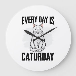 Relógio Grande Camisa engraçada do Caturday Vintage para amantes