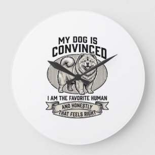 Relógio Grande Camisa engraçada para amante de cães com Chow C gr