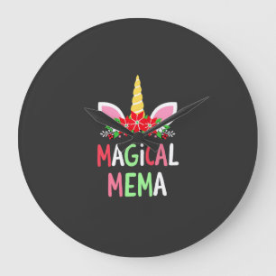 Relógio Grande Camisa Mágica Mema Unicórnio Natal Camisa de Pijam