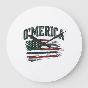 Relógio Grande Camisa O’Merica Vintage Envelhecida Design Bandeir