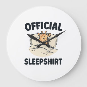 Relógio Grande Camisa Oficial de dormir Girafa Camisa engraçada d