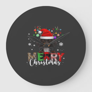 Relógio Grande Camisa Oversized Cachorro Dachshund Papai Noel Nat