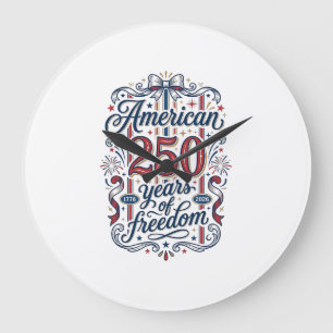 Relógio Grande Camisa Patriótica 250 Anos de Liberdade Americana 