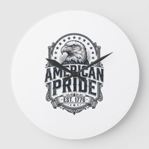 Relógio Grande Camisa Patriótica Águia Orgulho Americano Vintage 