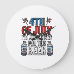 Relógio Grande Camisa Patriótica Vintage Cerveja 4 de Julho Desig