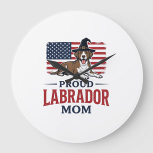 Relógio Grande Camisa Proud Labrador Mom Patriótica de Cachorro d