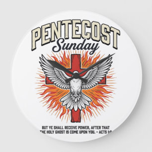 Relógio Grande Camisa Vintage Cruz Pombo Domingo de Pentecostes