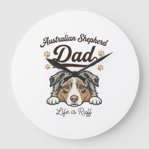 Relógio Grande Camisa Vintage da Vida de Pai do Australian Shephe