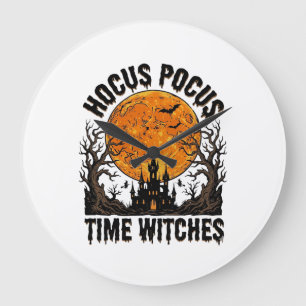 Relógio Grande Camisa Vintage de Halloween das Bruxas do Tempo de
