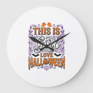 Relógio Grande Camisa Vintage de Halloween Fofo e Assustador para