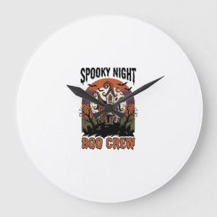 Relógio Grande Camisa Vintage de Halloween Noite Assombrada Casa 