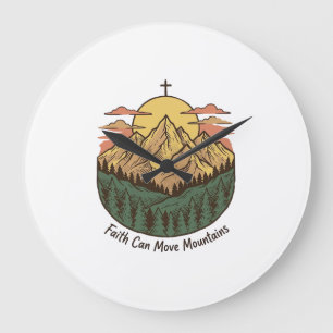 Relógio Grande Camisa Vintage de Montanha Fé Pode Mover Montanhas