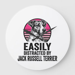 Relógio Grande Camisa Vintage Jack Russell Terrier Facilmente Dis