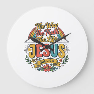 Relógio Grande Camisa Vintage Jesus O Caminho Verdade Vida