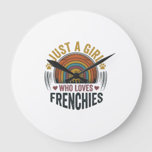 Relógio Grande Camisa Vintage para Meninas Amantes de Cães France