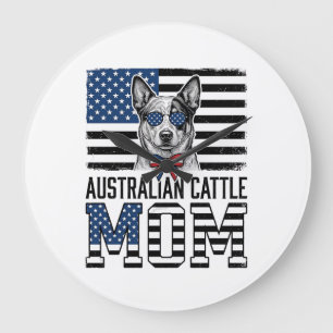 Relógio Grande Camisa Vintage Patriótica Mãe do Australian Cattle