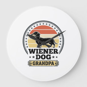 Relógio Grande Camisa Vintage Wiener Dog Grandpa Dachshund Design