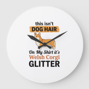 Relógio Grande Camisa Welsh Corgi Glitter Funny Dog Lover