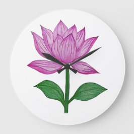 Relógio Grande Camiseta básia mujer, con flor rosada
